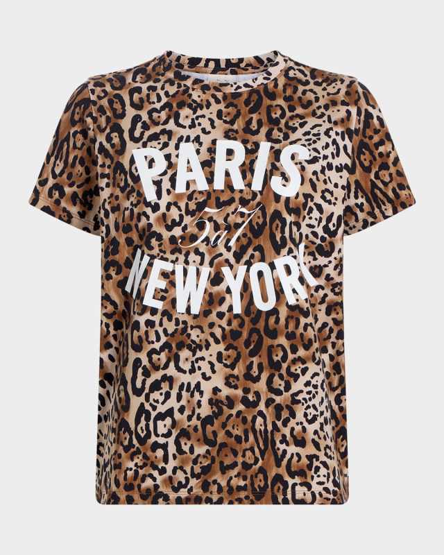 Crewneck Leopard Paris New York Tee